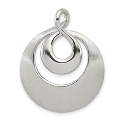 Sterling Silver Rhod-pltd Polished/Satin Infinity Swirl Chain Slide Pendant