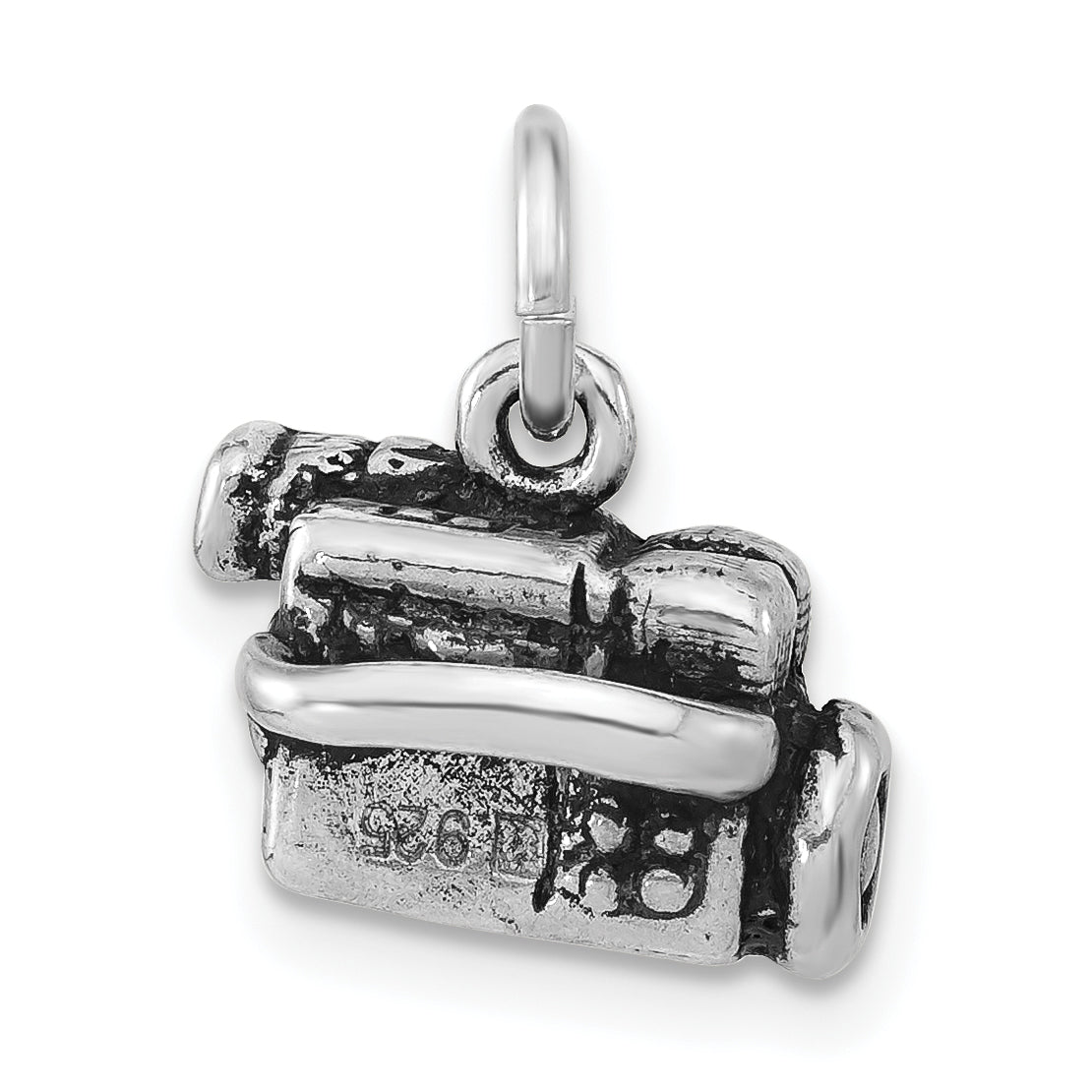 Sophia Jewelers Sterling Silver 925 3D Antiqued Video Camera Pendant Unisex