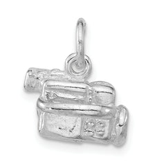 Sterling Silver Polished 3-D Video Camera Pendant