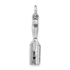 Sterling Silver Antiqued Hair Brush Pendant