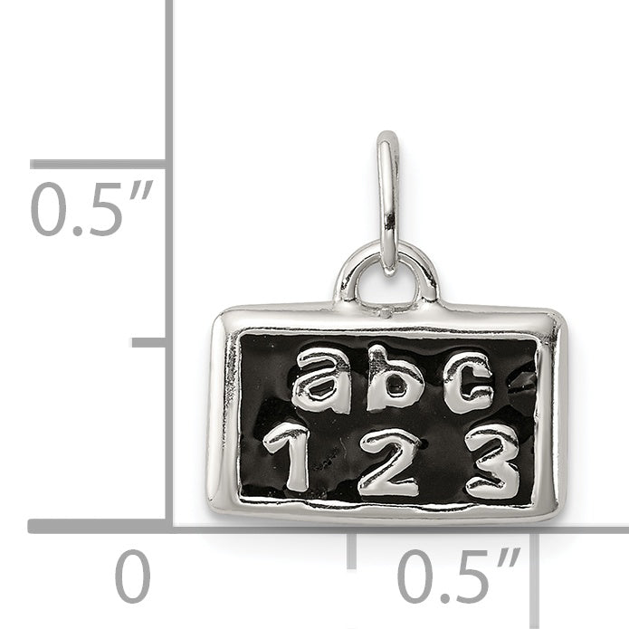 Sophia Jewelers Sterling Silver Enamel ABC 123 Pendant Polished Finish