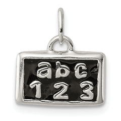 Sterling Silver Polished Enamel ABC 123 Pendant