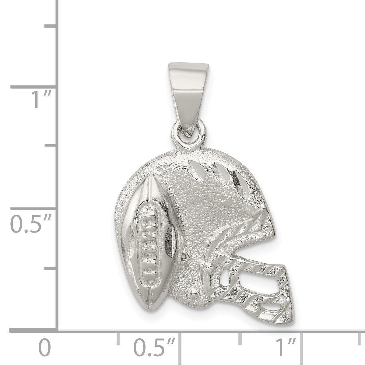 Sterling Silver Polished Football & Helmet Pendant