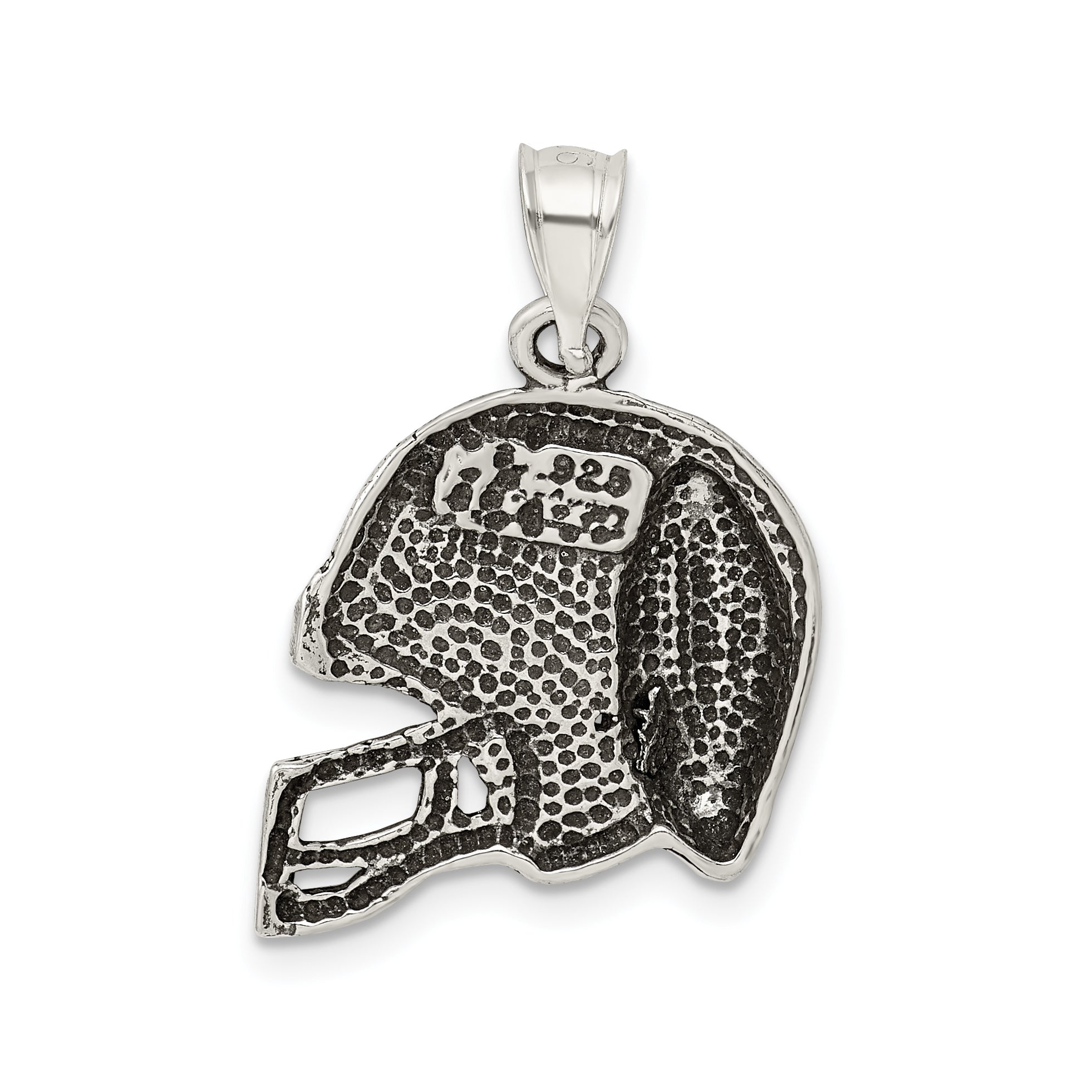 Sterling Silver Antiqued Football & Helmet Pendant