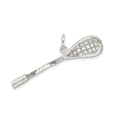 Sterling Silver 925 Men's Lacrosse Pendant with Polished Anti-Tarnish Finish