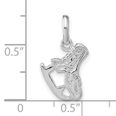 Sterling Silver Polished Ice Skate Charm