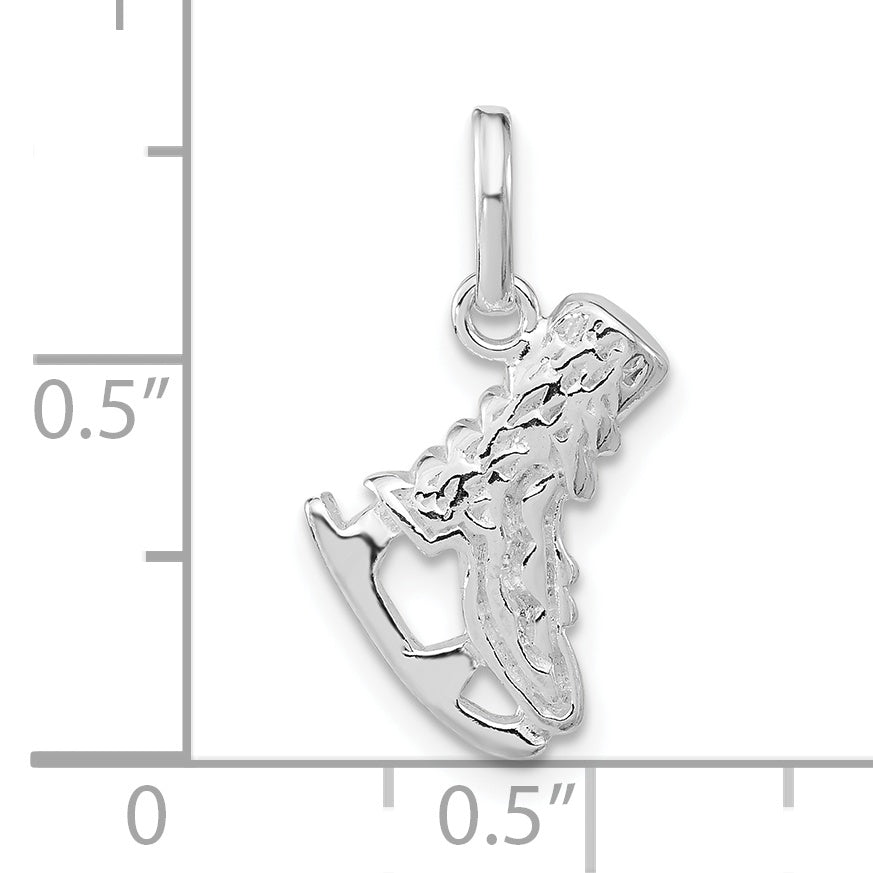 Sterling Silver Polished Ice Skate Charm