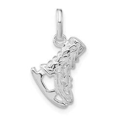 Sterling Silver Polished Ice Skate Charm