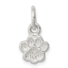 Sterling Silver Polished and Textured Paw Print Charm