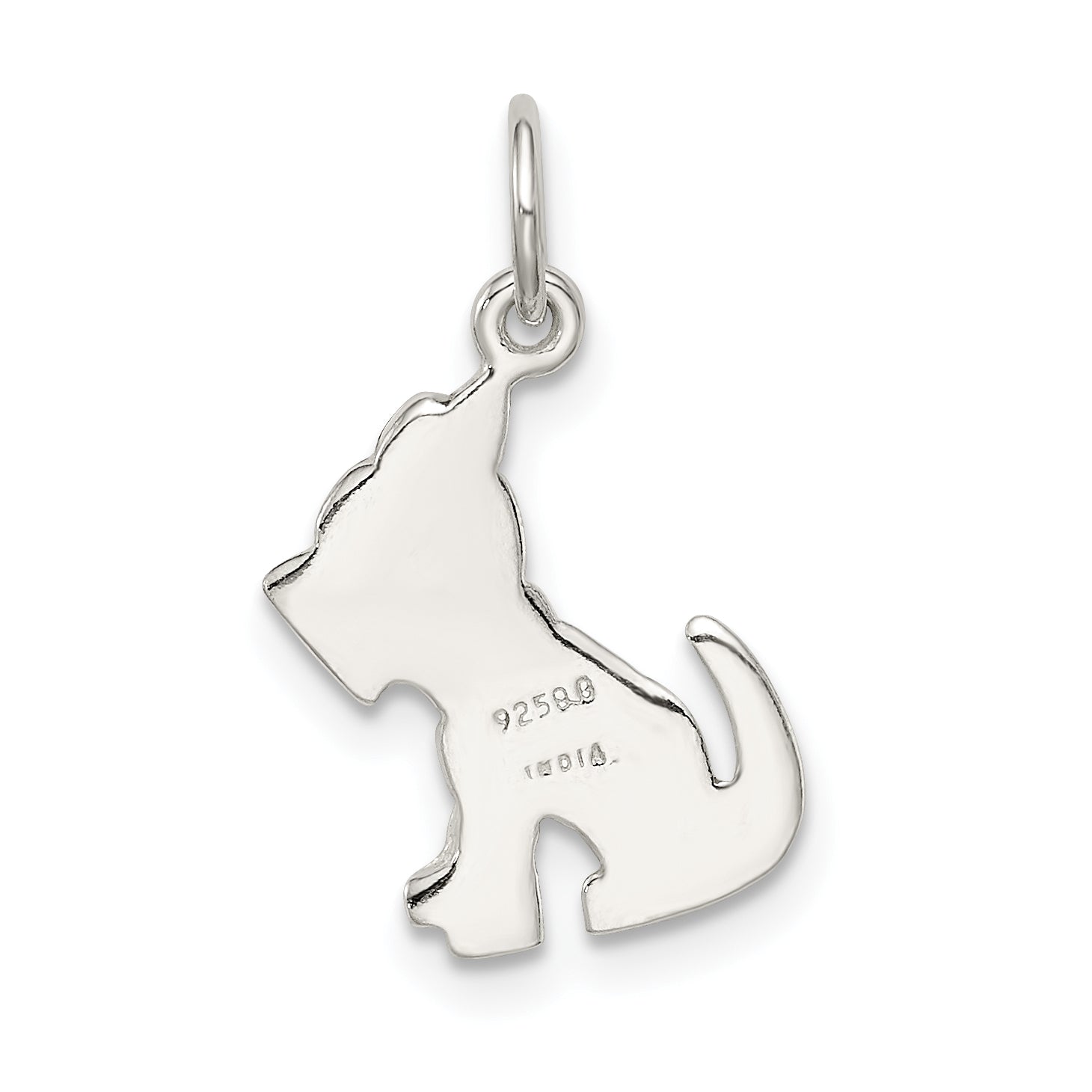 Sterling Silver Polished and Textured Dog Pendant