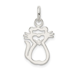 Sterling Silver Polished Cat Charm