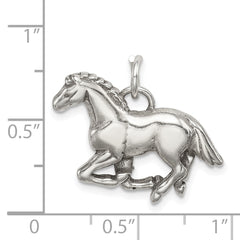 Sterling Silver Antiqued & Textured Horse Pendant