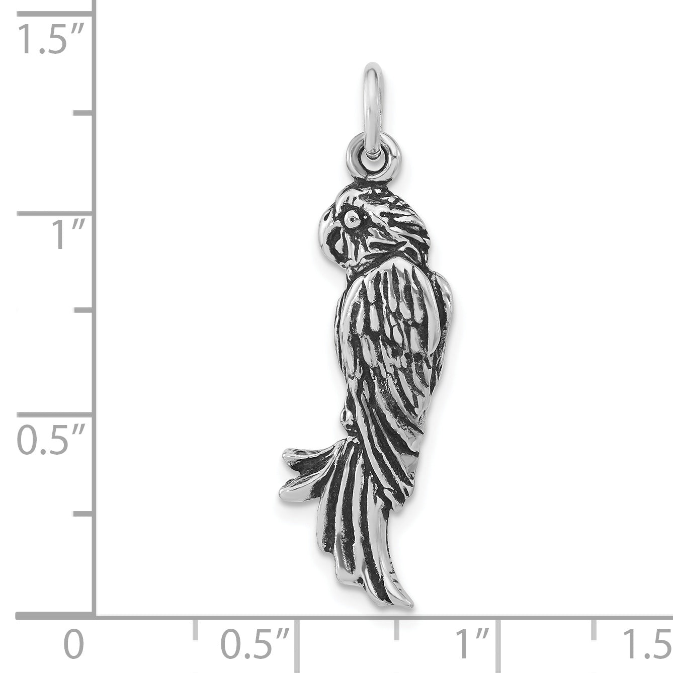 Sterling Silver Antiqued Parrot Pendant