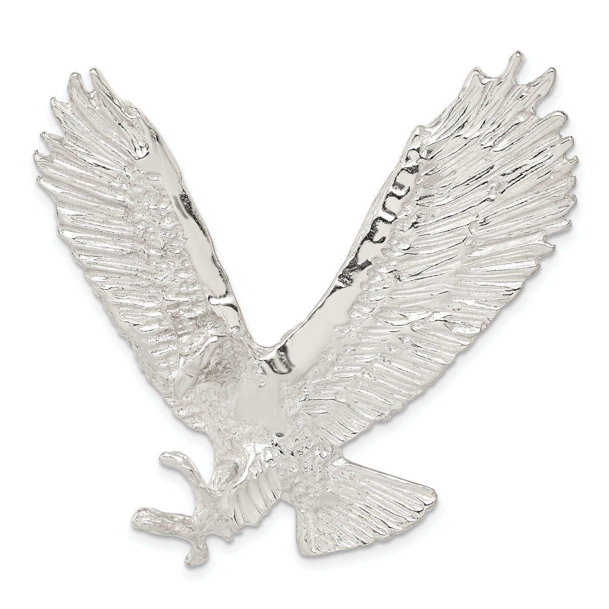 Sterling Silver Polished & Textured Eagle Chain Slide