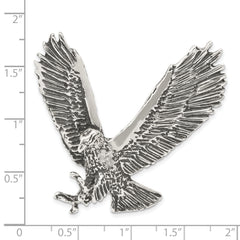 Sterling Silver Antiqued & Textured Eagle Chain Slide