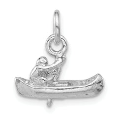 Sterling Silver Polished 3-D Man Rowing Boat Pendant