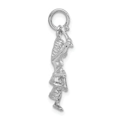 Sterling Silver Polished 3-D Man Raised Arm Pendant