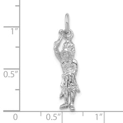 Sterling Silver Polished 3-D Man Raised Arm Pendant