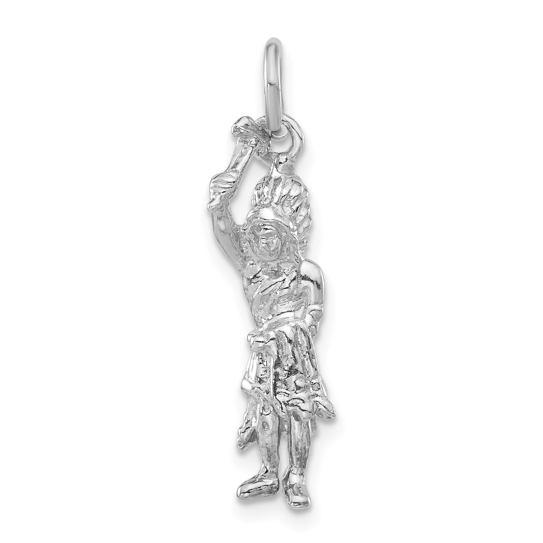 Sterling Silver Polished 3-D Indigenous Man Pendant