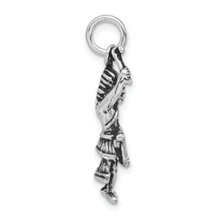 Sterling Silver Antiqued 3-D Man Raised Arm Pendant