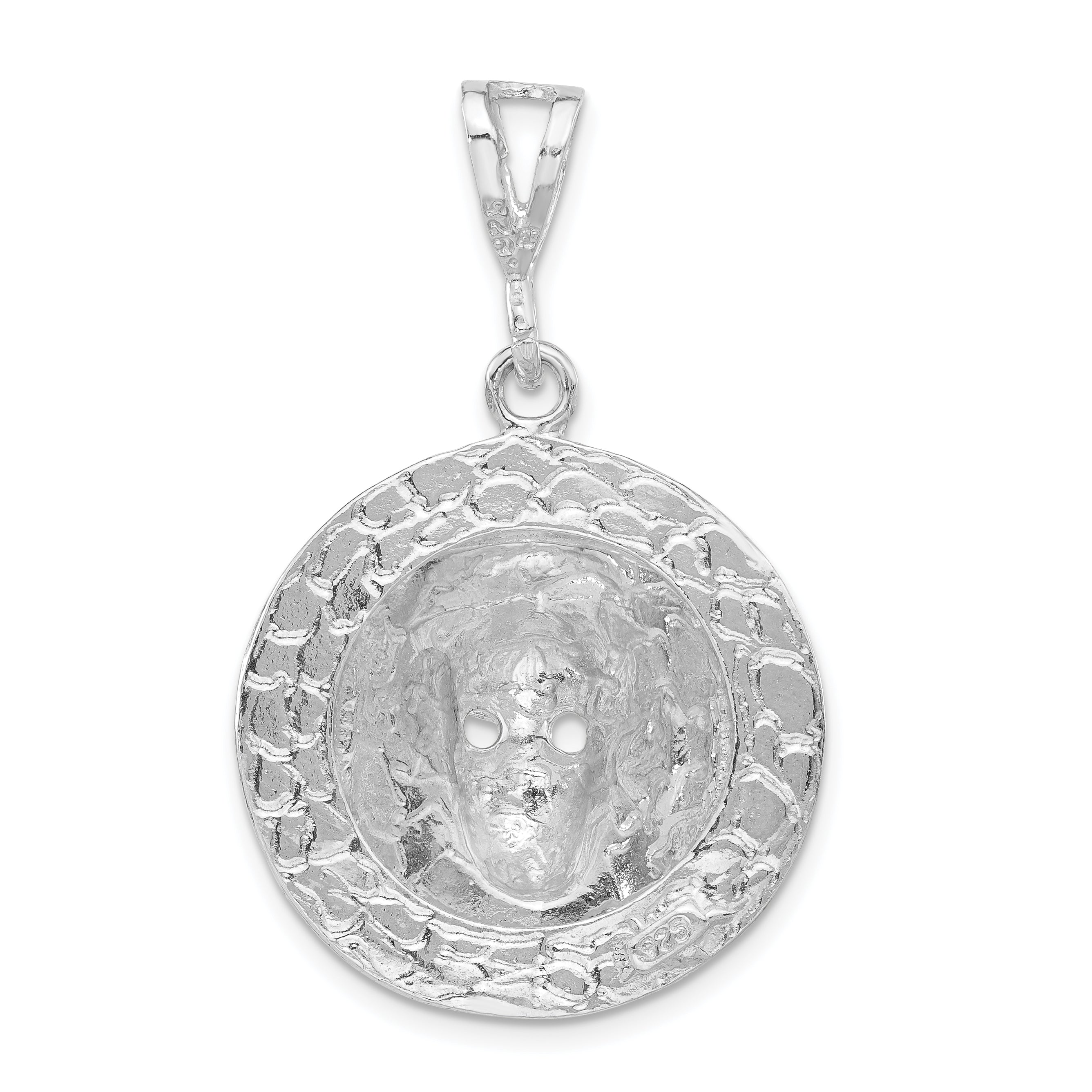 Sterling Silver Polished Small Indian Man Head Pendant