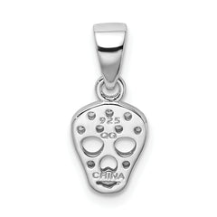 Sterling Silver Rhodium-plated CZ Skull Pendant