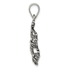 Sophia Jewelers Sterling Silver Dragon Pendant with Antiqued Finish