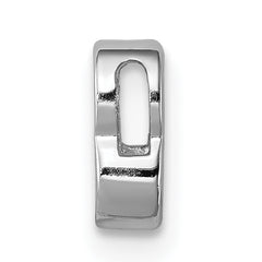 Sterling Silver Rhodium plated CZ Letter B Slide Charm