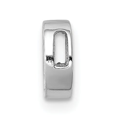 Sterling Silver Rhodium plated CZ Letter D Slide Charm