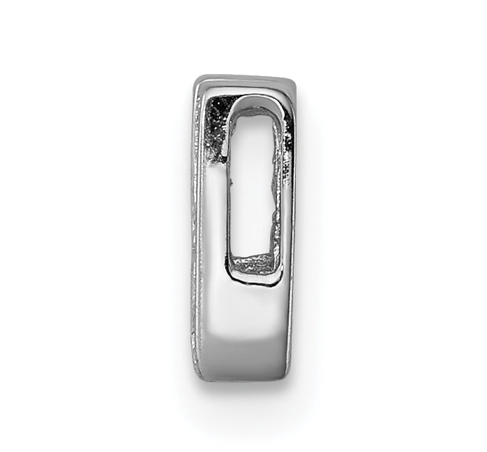 Sterling Silver Rhodium plated CZ Letter H Slide Charm