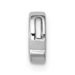 Sterling Silver Rhodium plated CZ Letter Q Slide Charm