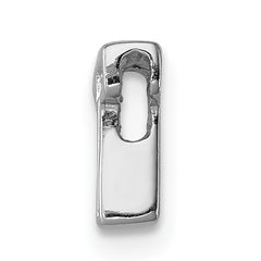 Sterling Silver Rhodium plated CZ Letter T Slide Charm