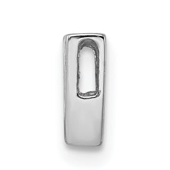 Sterling Silver Rhodium plated CZ Letter V Slide Charm