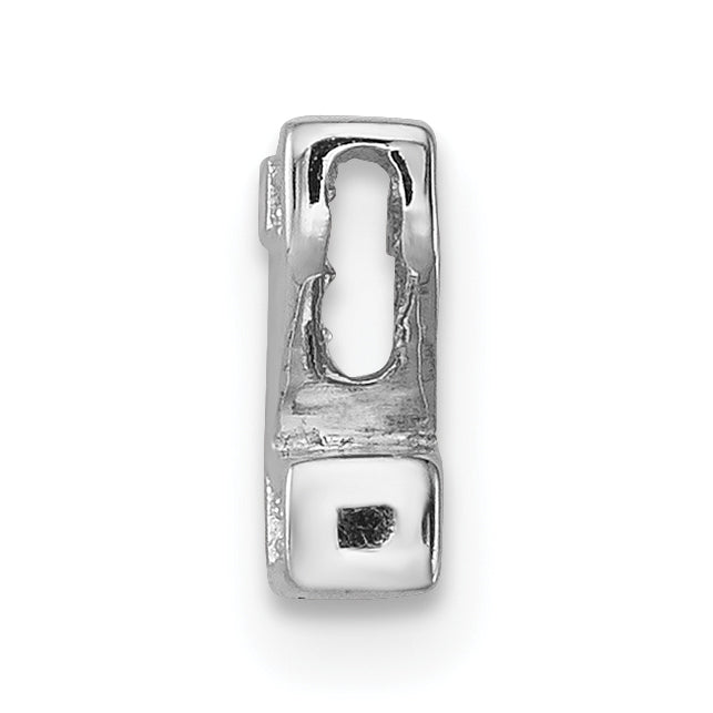 Sterling Silver Rhodium plated CZ Letter Z Slide Charm