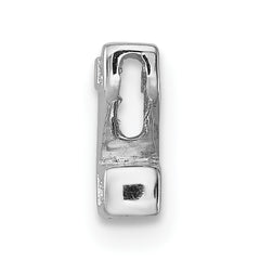 Sterling Silver Rhodium plated CZ Letter Z Slide Charm