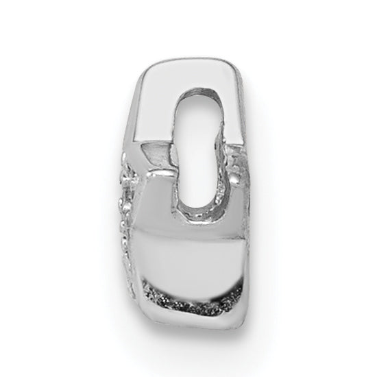 Sterling Silver Rhodium plated CZ Star Slide Charm