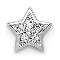 Silver Notes Sterling Silver Rhodium plated CZ Star Slide Charm