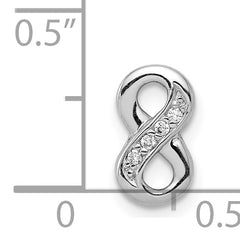 Sterling Silver Rhodium plated CZ Infinity Slide Charm