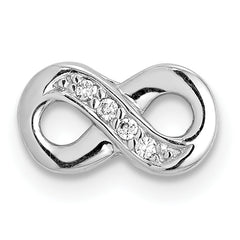 Silver Notes Sterling Silver Rhodium plated CZ Infinity Slide Charm