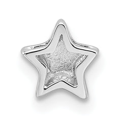 Sterling Silver Rhodium plated Star Slide Charm