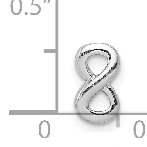 Sterling Silver Rhodium plated Infinity Slide Charm