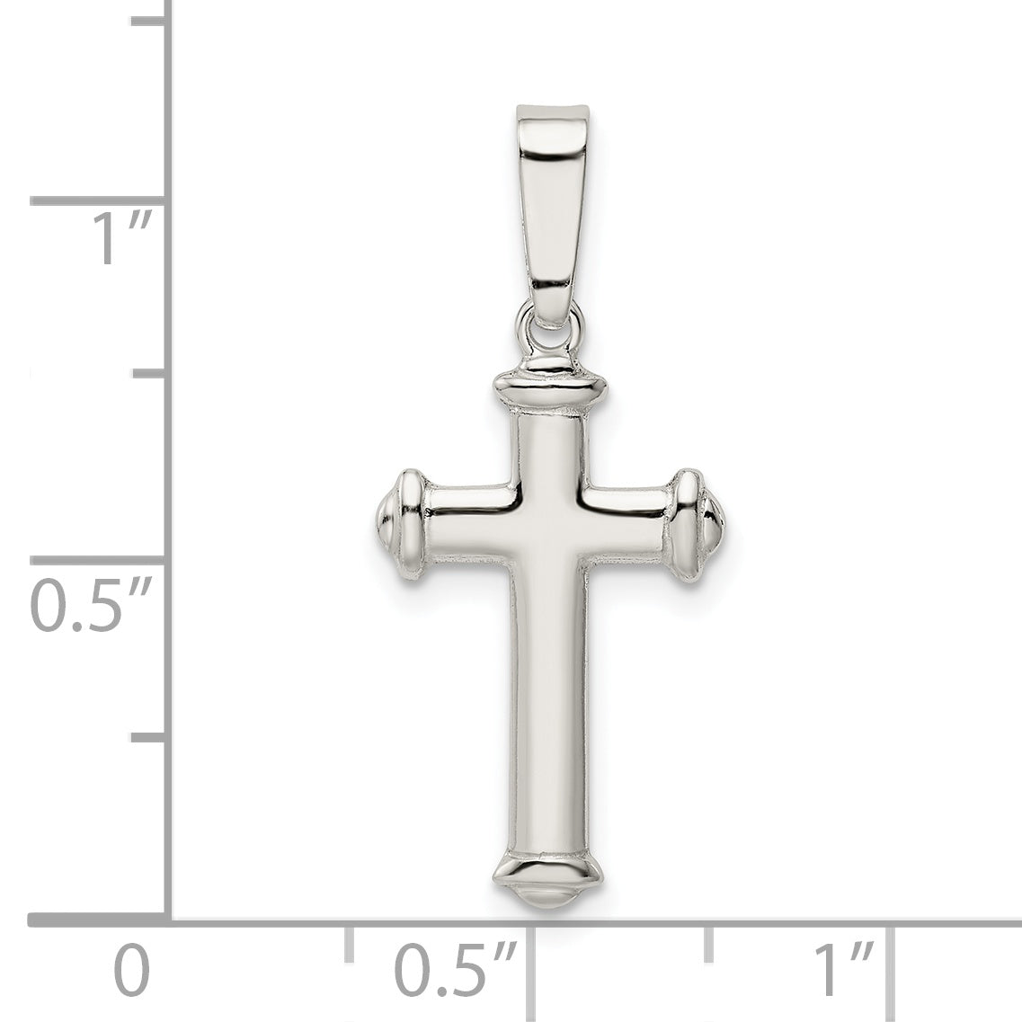 Sophia Jewelers Sterling Silver Polished Cross Pendant with Anti-Tarnish Finish