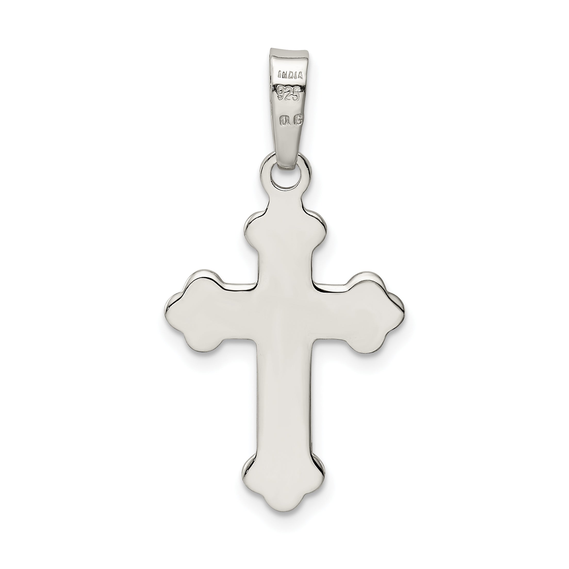 Sterling Silver 925 Cross Pendant with Polished Anti-Tarnish Finish