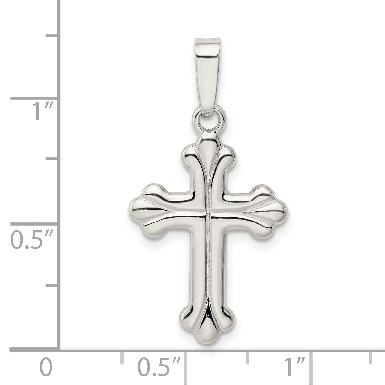 Sterling Silver 925 Cross Pendant with Polished Anti-Tarnish Finish