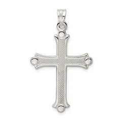 Sophia Jewelers Sterling Silver Polished Textured Cross Pendant 925