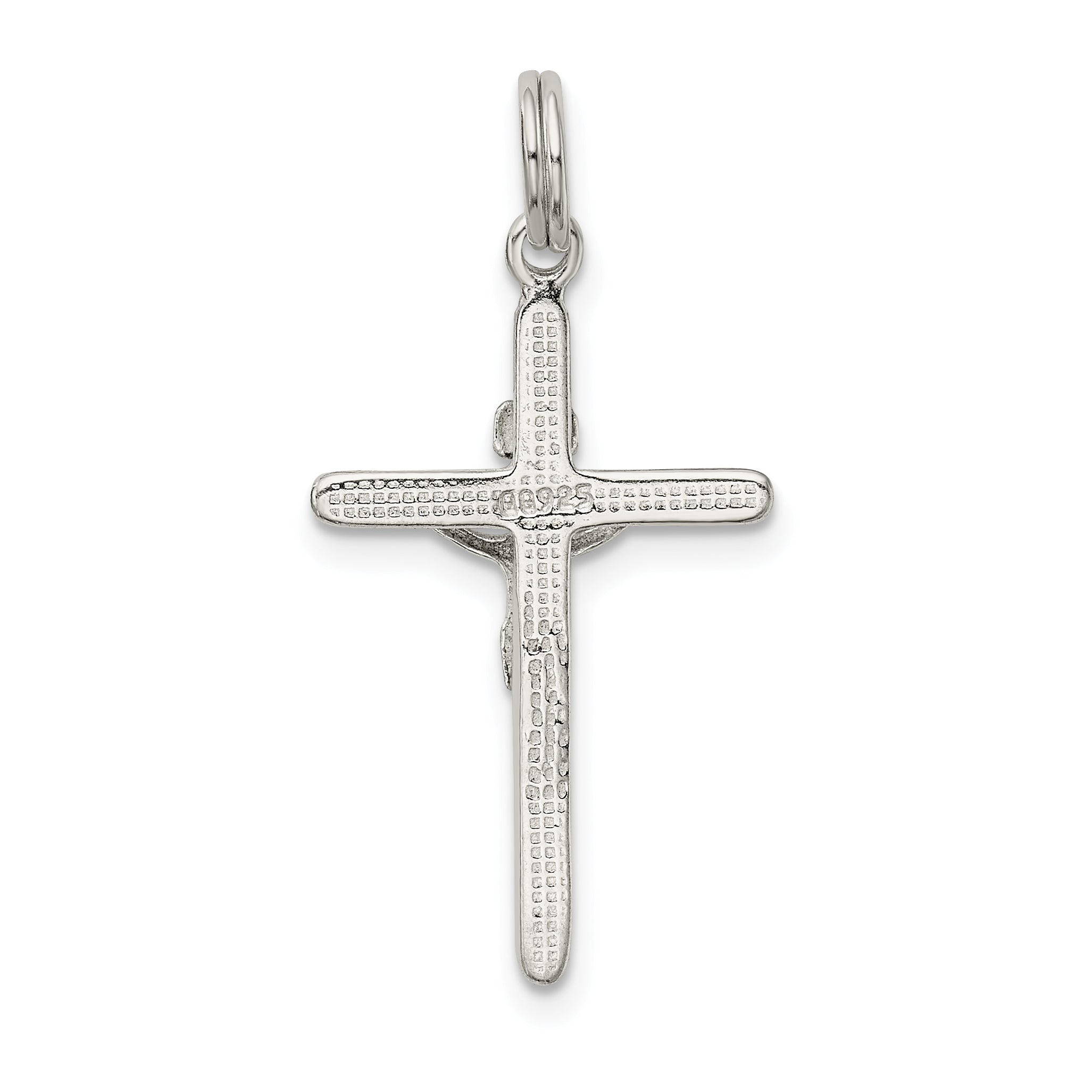 Sterling Silver 925 Polished INRI Crucifix 3D Charm Pendant