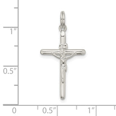 Sterling Silver 925 Polished INRI Crucifix 3D Charm Pendant