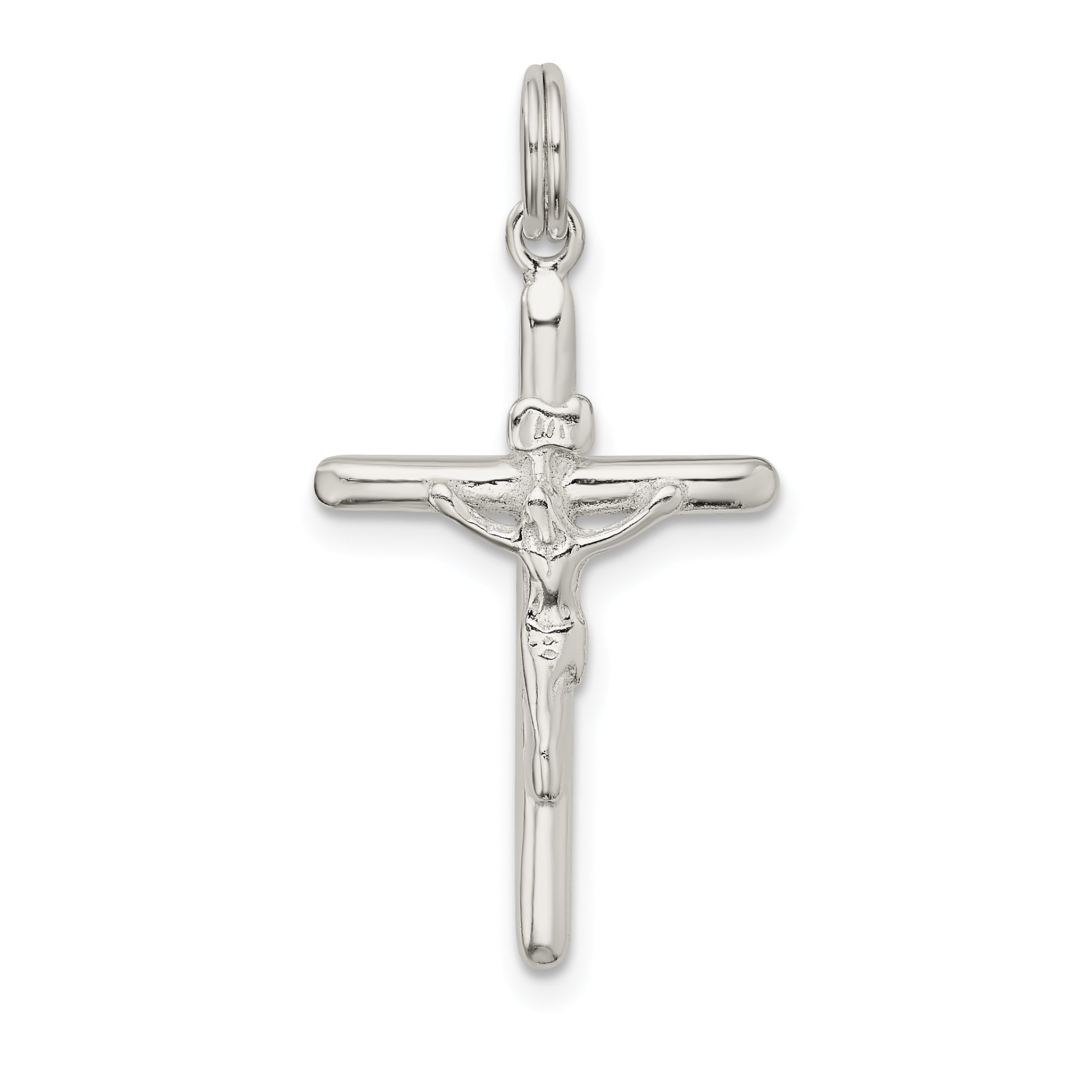 Sterling Silver Polished INRI Crucifix Charm