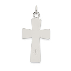 Sterling Silver 925 INRI Crucifix Pendant with Black Epoxy Detailing