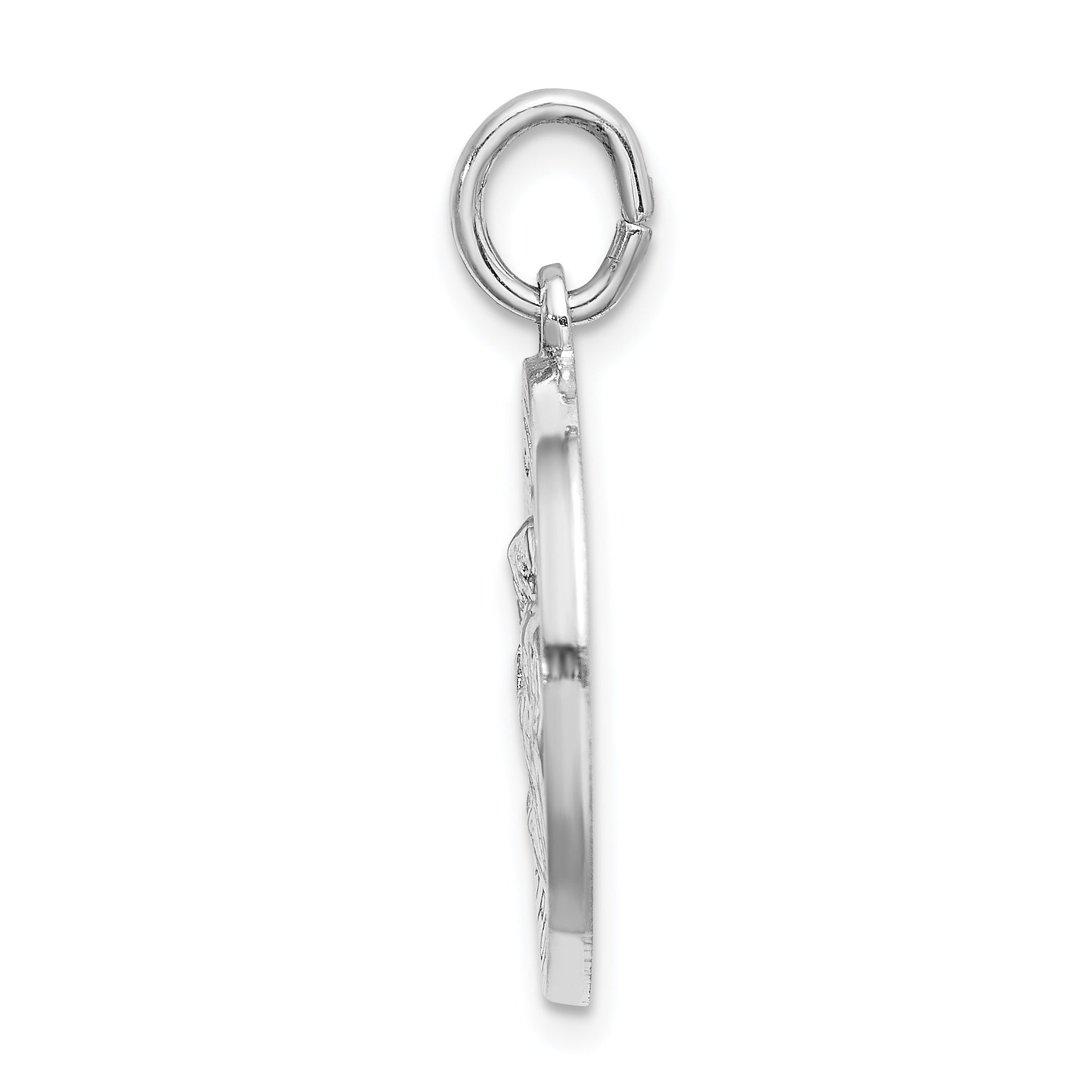 Sterling Silver 925 Saint Anne Pendant with Rhodium Polished Finish